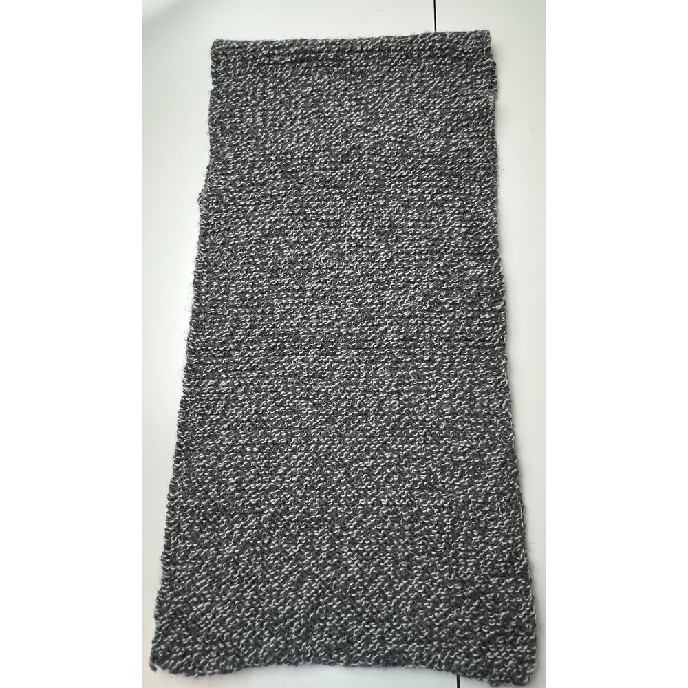 Charcoal/White UNBRANDED Knit Scarf Rectangle Approx. 13" x 53"